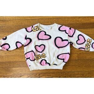 Zara Girls' Grafitti Heart Sweatshirt Size 3-4
